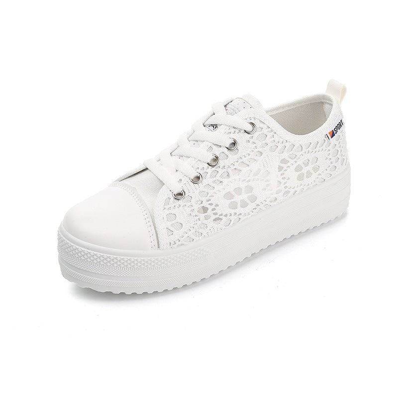 Lace mesh single shoes - Amazhona 