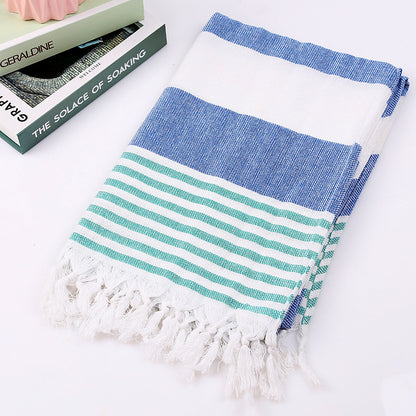 Cotton striped beach towel 100x180cm - Amazhona 