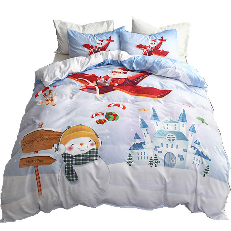 Happy Santa Claus Happy Gift 3D Digital Bed Set Of Three - Amazhona 