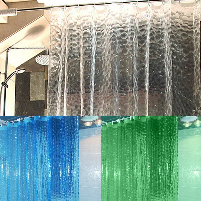 42Shower Curtain EVA Translucent 3D Thickened 1.8/2M Shower Curtains Bathroom Curtain Moldproof Waterproof Bathroom Curtain - Amazhona 