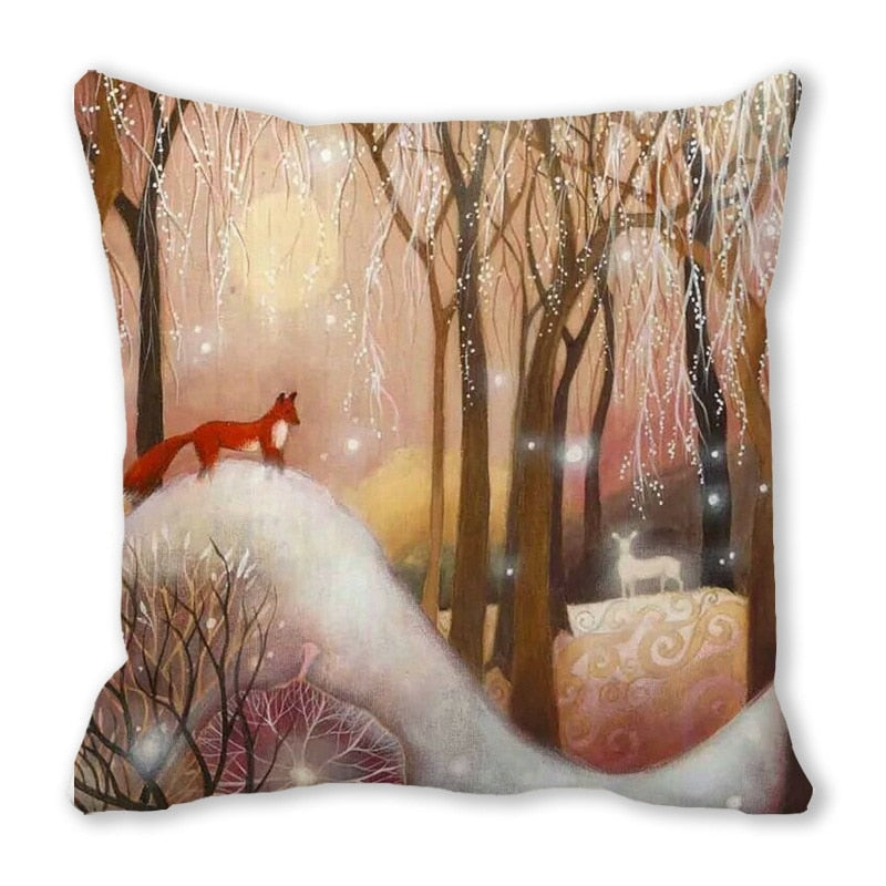 45cm Merry Christmas Cushion Cover Santa Claus Elk Pillowcase 2022 Xmas Navidad Natal Christmas Ornament New Year Accessories - Amazhona 