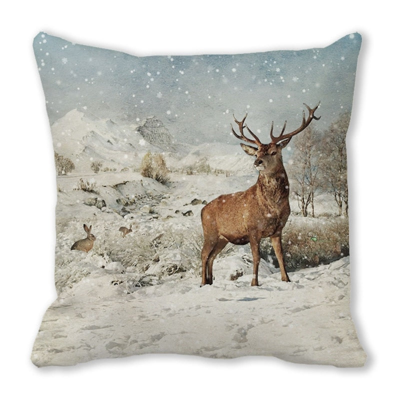 45cm Merry Christmas Cushion Cover Santa Claus Elk Pillowcase 2022 Xmas Navidad Natal Christmas Ornament New Year Accessories - Amazhona 