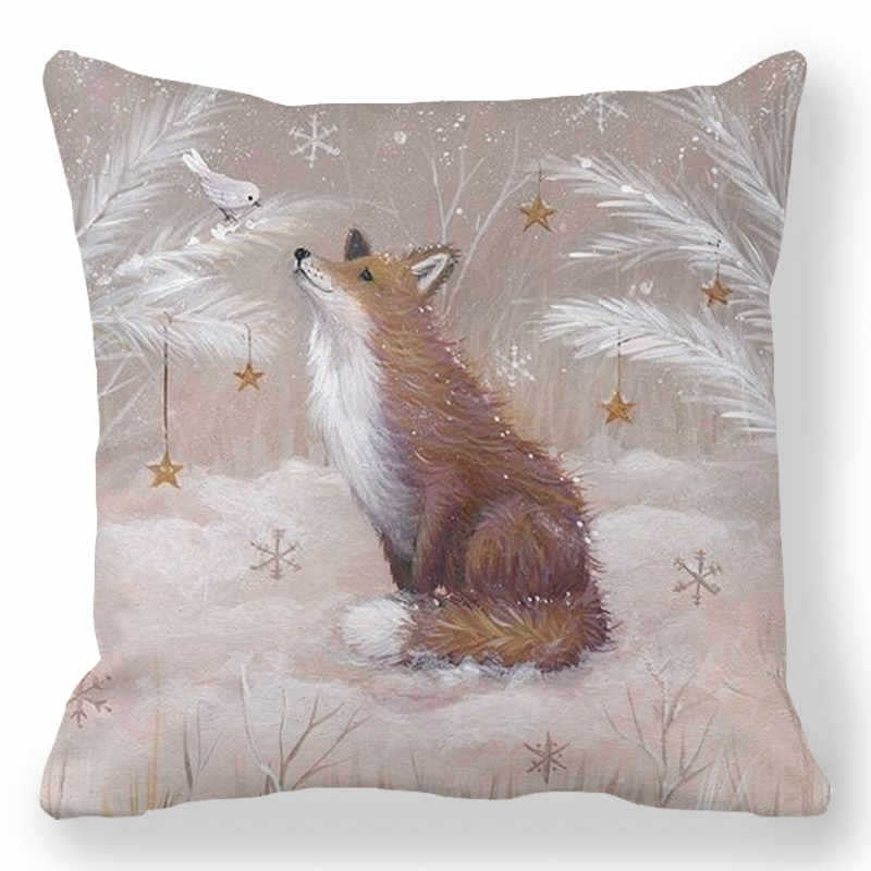 45cm Merry Christmas Cushion Cover Santa Claus Elk Pillowcase 2022 Xmas Navidad Natal Christmas Ornament New Year Accessories - Amazhona 