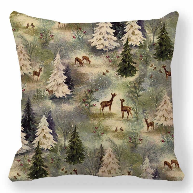 45cm Merry Christmas Cushion Cover Santa Claus Elk Pillowcase 2022 Xmas Navidad Natal Christmas Ornament New Year Accessories - Amazhona 