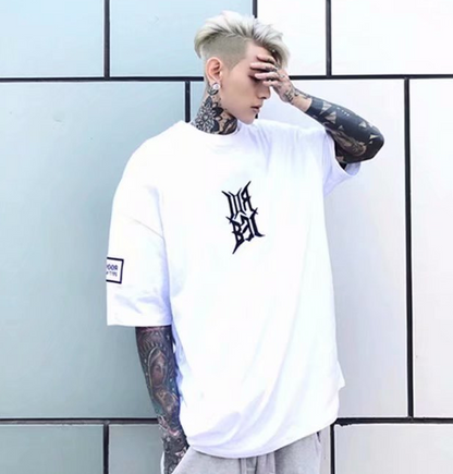 Korean version of the five-point short-sleeved tide male Harajuku style t-shirt bf college style Korea ulzzang loose trend student jacket - Amazhona 