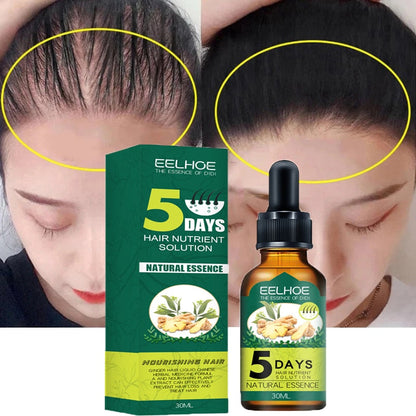 5 Days Ginger Hair Growth Products Natural Anti Hair Loss Prevent Baldness Treatment Fast Growing Nourish Dry Damaged Hair Care - Amazhona 