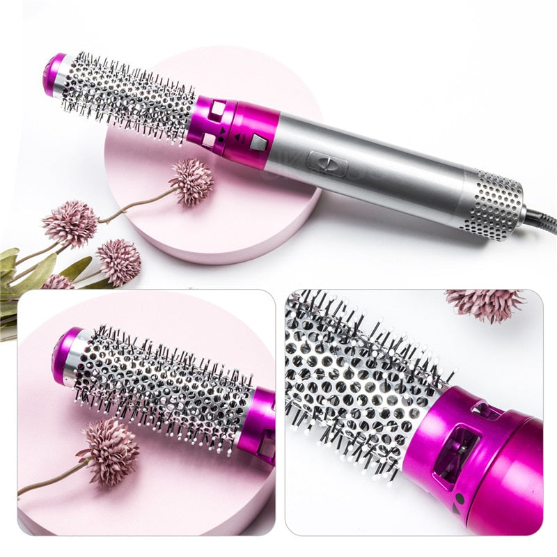 5 In 1 Hair Dryer Brush Professional Dryer And Straightening Brush Electric Hair Styling Tool Automatic Hair Curler Dropshipping - Amazhona 