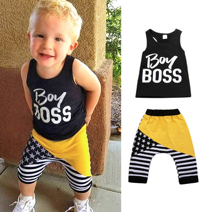 Children's Black Top And Shorts Two-piece Suit - Amazhona 