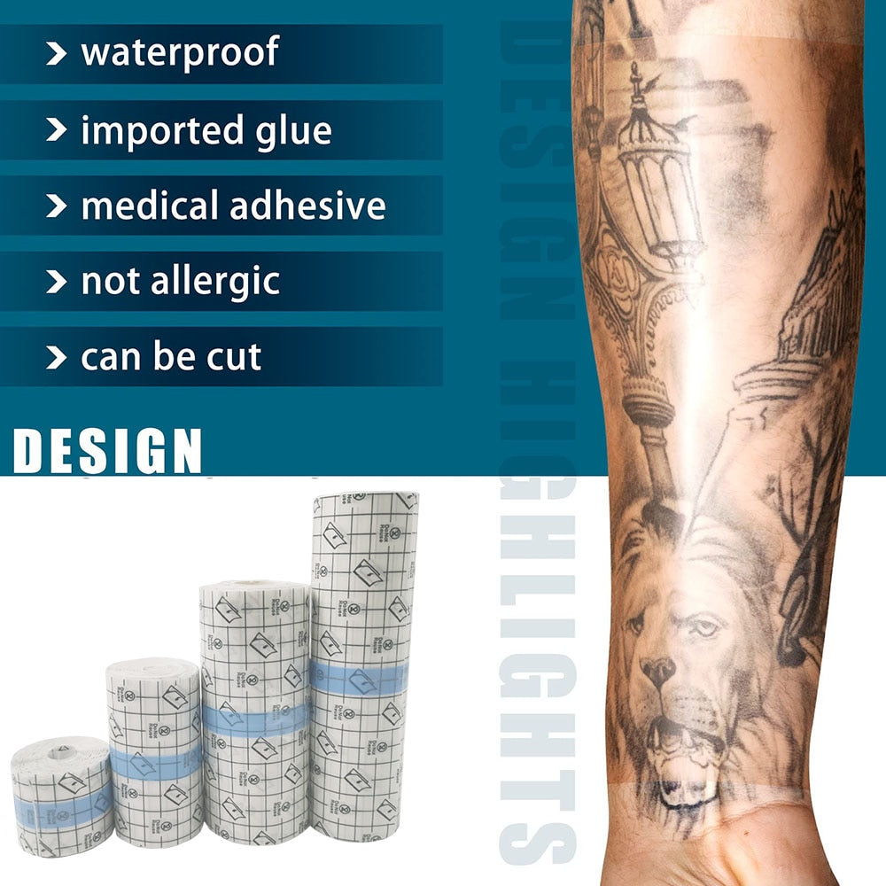 5m 10m Waterproof Protective Tattoo Healing Film For Aftercare Bandage Transparent Skin Tattoo Healing Repair Film Wrap Roll - Amazhona 