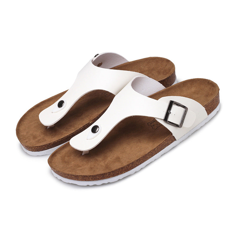 Slippers Summer Flip-Flops Beach Shoes Couples Cork Leisure Flip Flops - Amazhona 