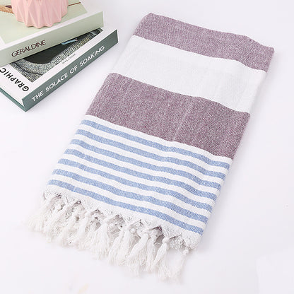 Cotton striped beach towel 100x180cm - Amazhona 