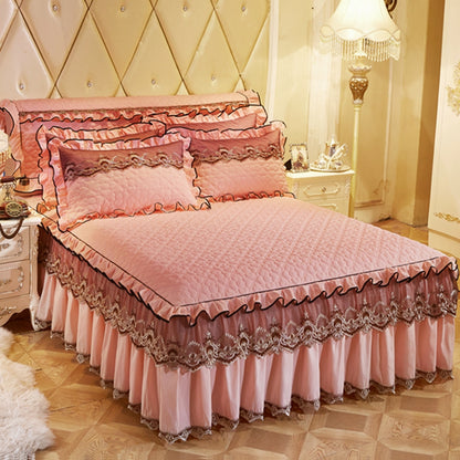 Quilted Lace Bed Skirt Thickened Plus Cotton Bedspread Single Piece Simmons Bed Cover Bed Circumference 1.8m Bed - Amazhona 