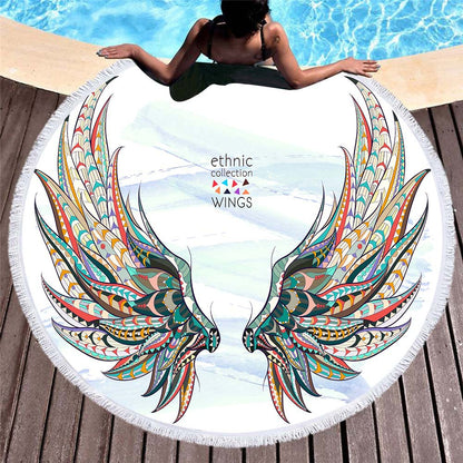 Round printed beach towel - Amazhona 