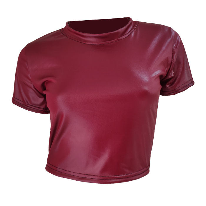 Faux leather T-shirt - Amazhona 