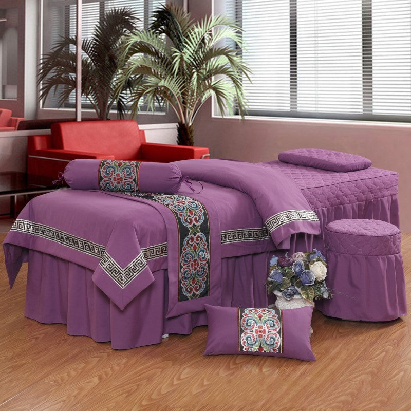 Four-piece high-end pure color beauty bedspread - Amazhona 