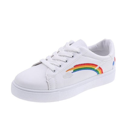 Rainbow white shoes women - Amazhona 