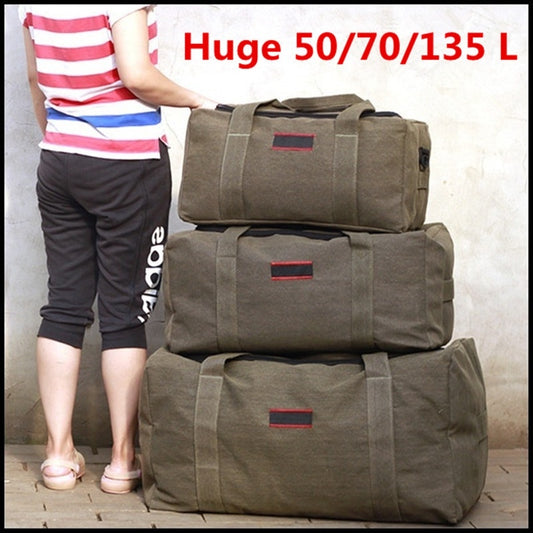 Large Capacity Canvas Hand Luggage Bag Travel Bag Men's Moving Big Bag - Amazhona 