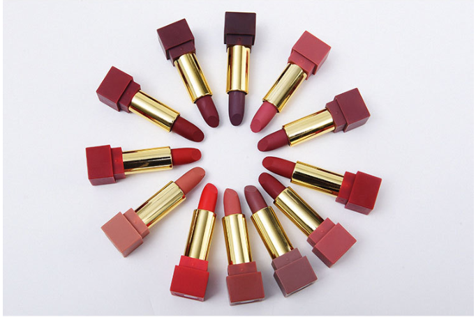 New set of 12-color square tube lipstick matte lipstick - Amazhona 