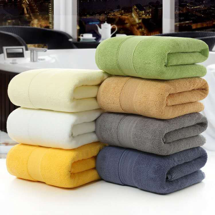 Cotton thickened plain colored bath towel - Amazhona 