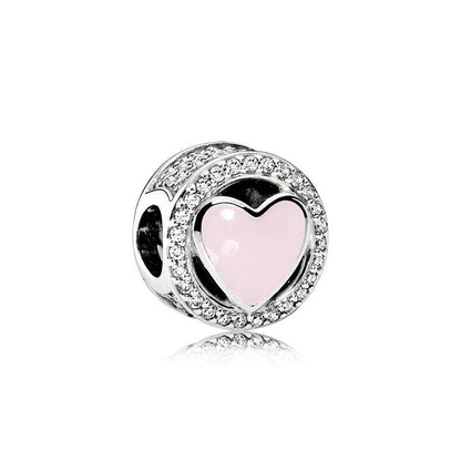 925 Silver Charms Cute Heart-shaped Beads - Amazhona 