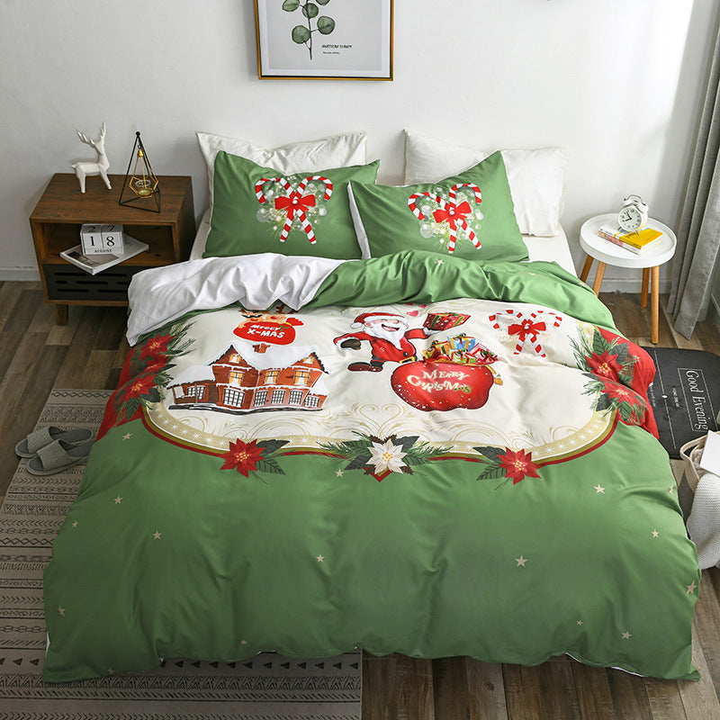 Happy Santa Claus Happy Gift 3D Digital Bed Set Of Three - Amazhona 