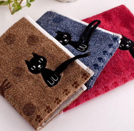 Tail Hook Cotton Cat Face Towel 25x50cm - Amazhona 