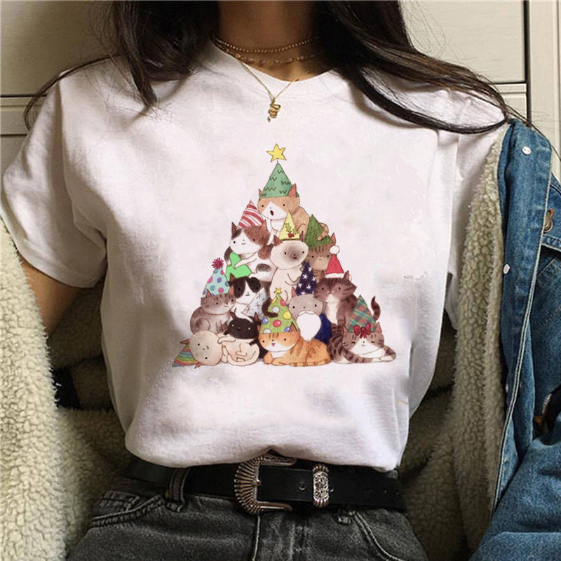 Christmas tree alphabet T-shirt - Amazhona 