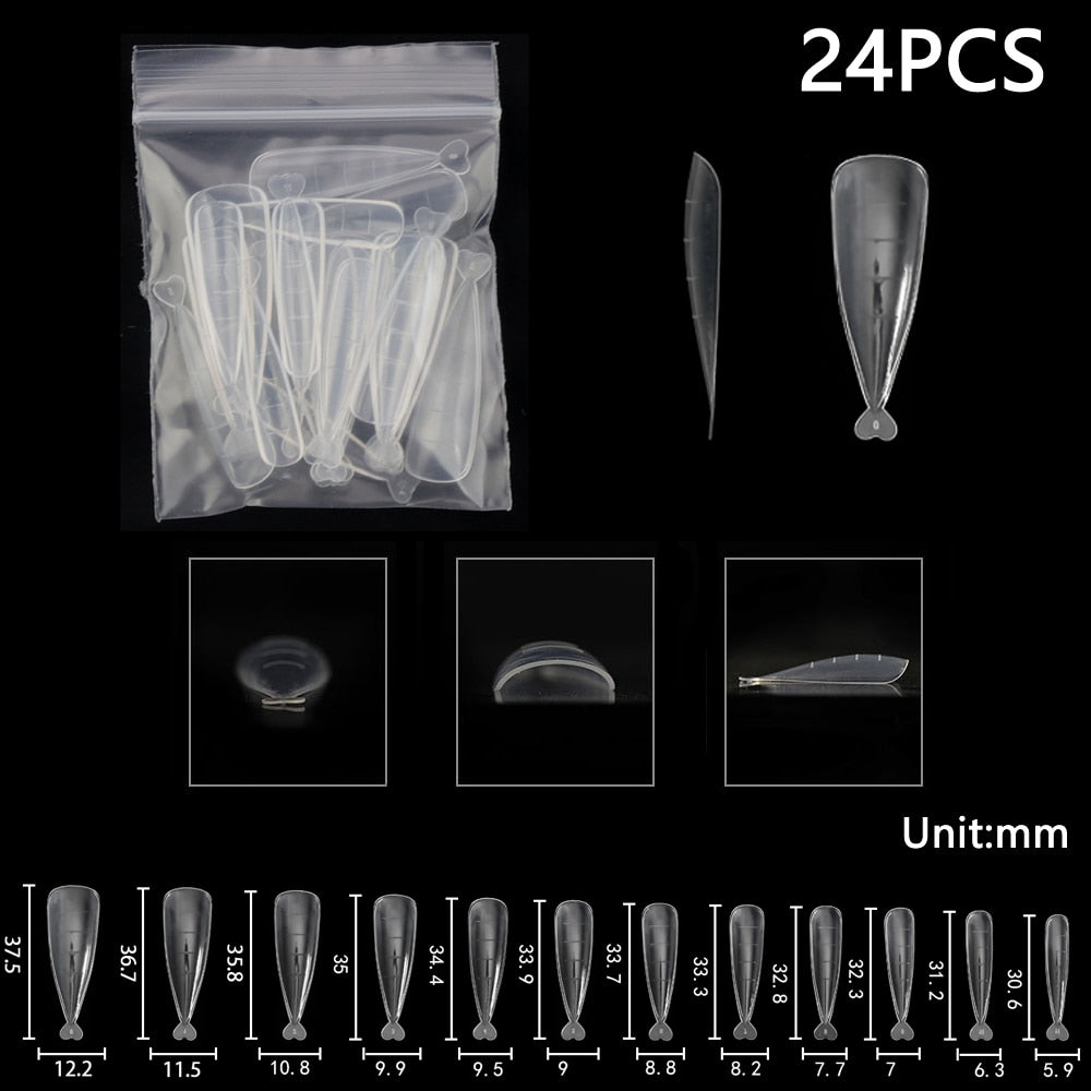 Acrylic Extension False Nail Tips Sculpted Full Cover Nail Tips Fake Finger UV Gel Polish Quick Building Mold Manicures Tool Set - Amazhona 