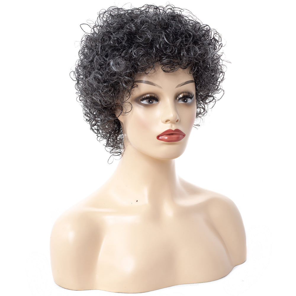 Afro small curly wig headgear - Amazhona 