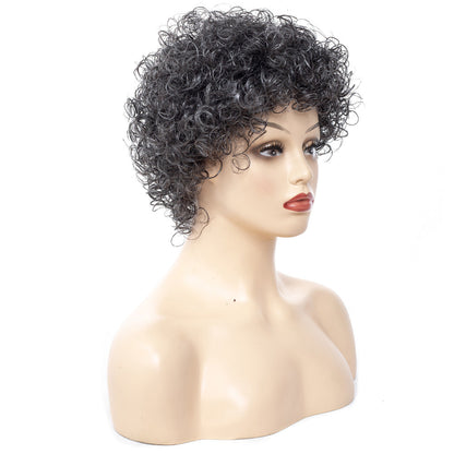 Afro small curly wig headgear - Amazhona 