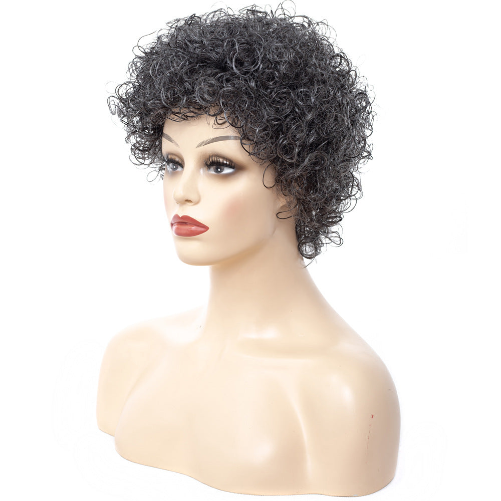 Afro small curly wig headgear - Amazhona 