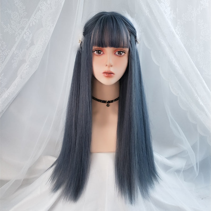 Air Bangs Long Straight Hair European And American Fashion Wig - Amazhona 