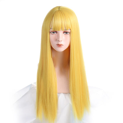 Air Bangs Long Straight Hair European And American Fashion Wig - Amazhona 