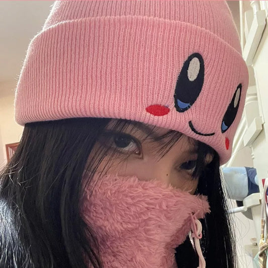 Anime Cartoon Cute beanie Hat Cosplay Warm Knitted Hat Eye Embroidery Elasticity Beanie Winter Girl Women Skull Cap 2021 - Amazhona 