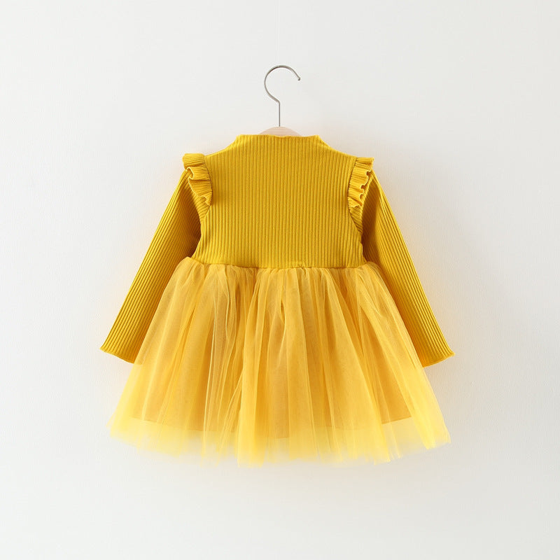 Autumn Girl Princess Dress Baby Girl Skirt Gauze Girl Children 0-1-2-3 Years Old Baby Girl Dress - Amazhona 