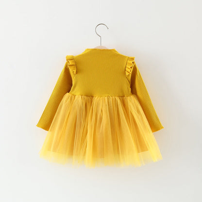 Autumn Girl Princess Dress Baby Girl Skirt Gauze Girl Children 0-1-2-3 Years Old Baby Girl Dress - Amazhona 