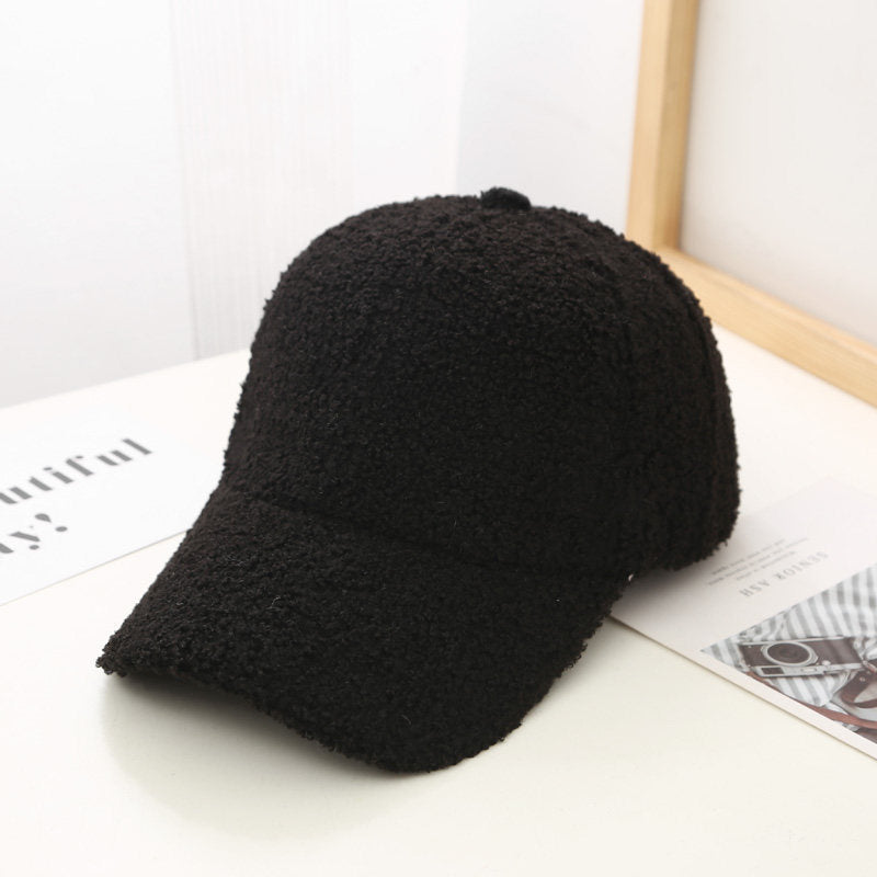 Autumn Winter Baseball Cap Women Artificial Lamb Wool Hats Version Tide  Warm Cap Plush Baseball Caps Spring Baseball Cap - Amazhona 