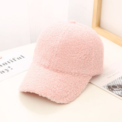 Autumn Winter Baseball Cap Women Artificial Lamb Wool Hats Version Tide  Warm Cap Plush Baseball Caps Spring Baseball Cap - Amazhona 