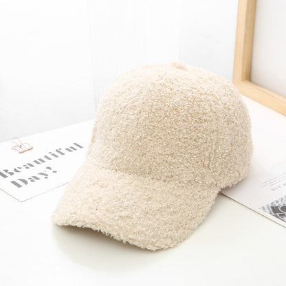 Autumn Winter Baseball Cap Women Artificial Lamb Wool Hats Version Tide  Warm Cap Plush Baseball Caps Spring Baseball Cap - Amazhona 