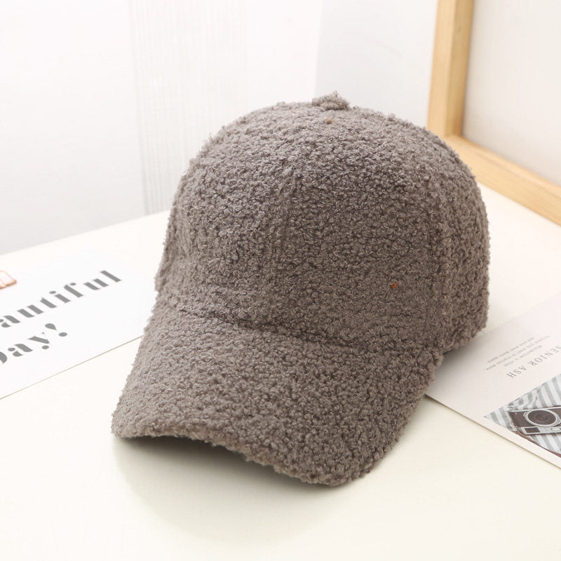 Autumn Winter Baseball Cap Women Artificial Lamb Wool Hats Version Tide  Warm Cap Plush Baseball Caps Spring Baseball Cap - Amazhona 