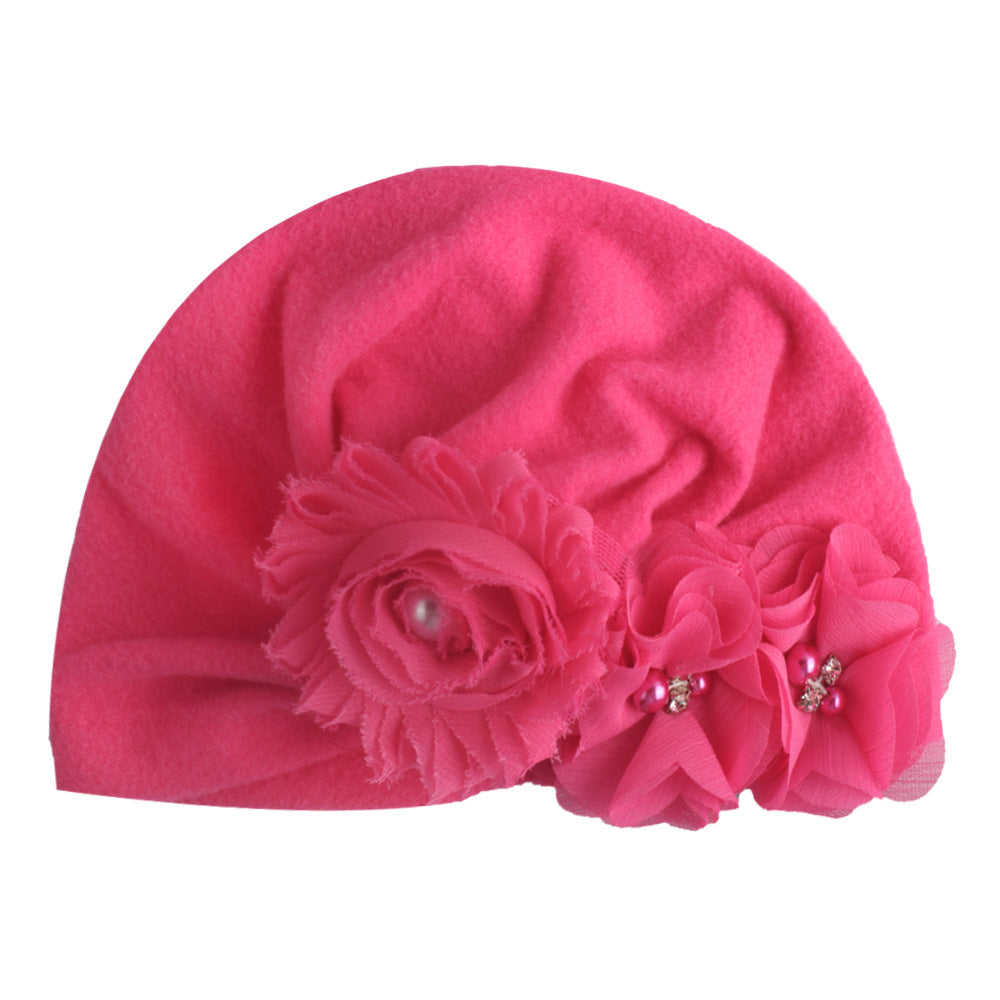 Baby Cotton Sun Flower Plus Four Flower Head Cap - Amazhona 