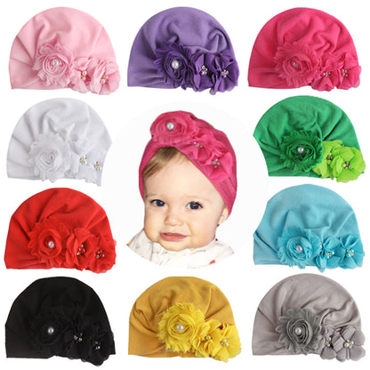 Baby Cotton Sun Flower Plus Four Flower Head Cap - Amazhona 