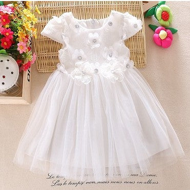 Baby Dress Girl Summer Short Sleeved Princess Skirt - Amazhona 