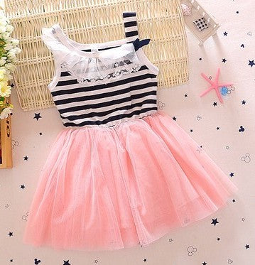 Baby Dress Girl Summer Short Sleeved Princess Skirt - Amazhona 