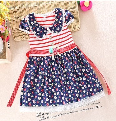 Baby Dress Girl Summer Short Sleeved Princess Skirt - Amazhona 