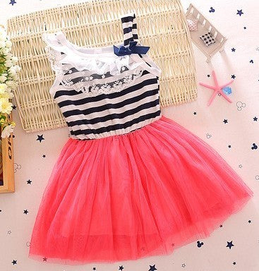 Baby Dress Girl Summer Short Sleeved Princess Skirt - Amazhona 