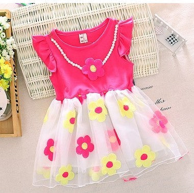 Baby Dress Girl Summer Short Sleeved Princess Skirt - Amazhona 