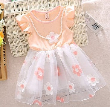 Baby Dress Girl Summer Short Sleeved Princess Skirt - Amazhona 