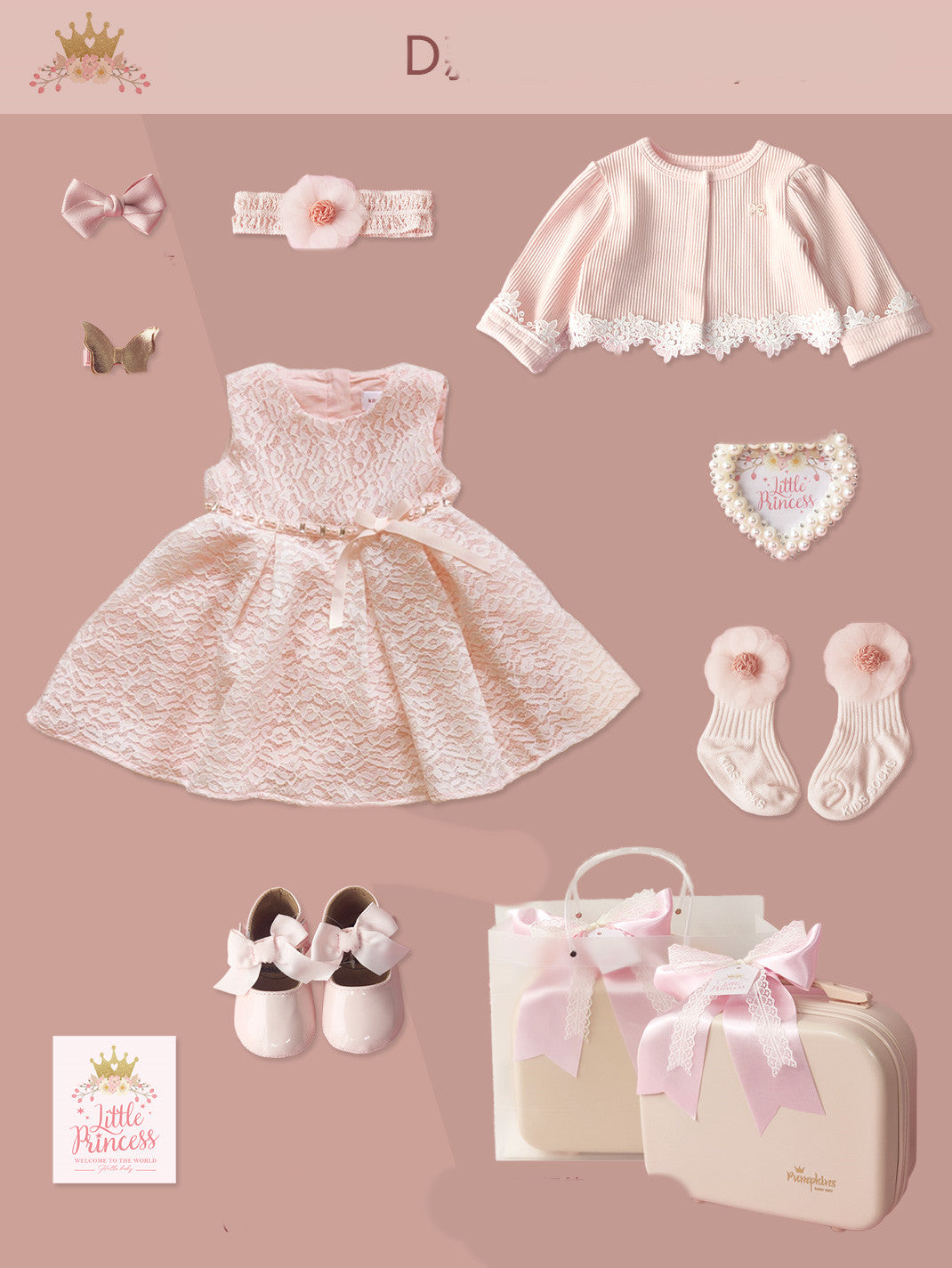 Baby High-end Gift Box Little Princess Dress Lace Dress Suit - Amazhona 