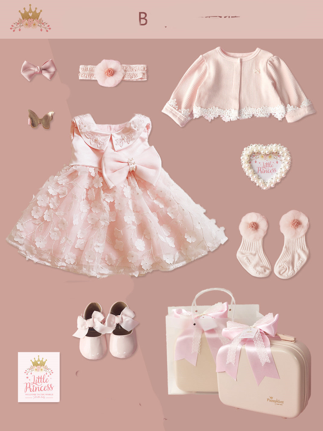 Baby High-end Gift Box Little Princess Dress Lace Dress Suit - Amazhona 